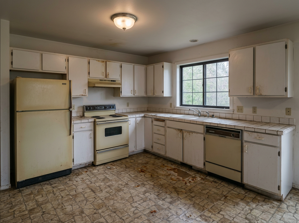 Before: Forest Green Kitchen