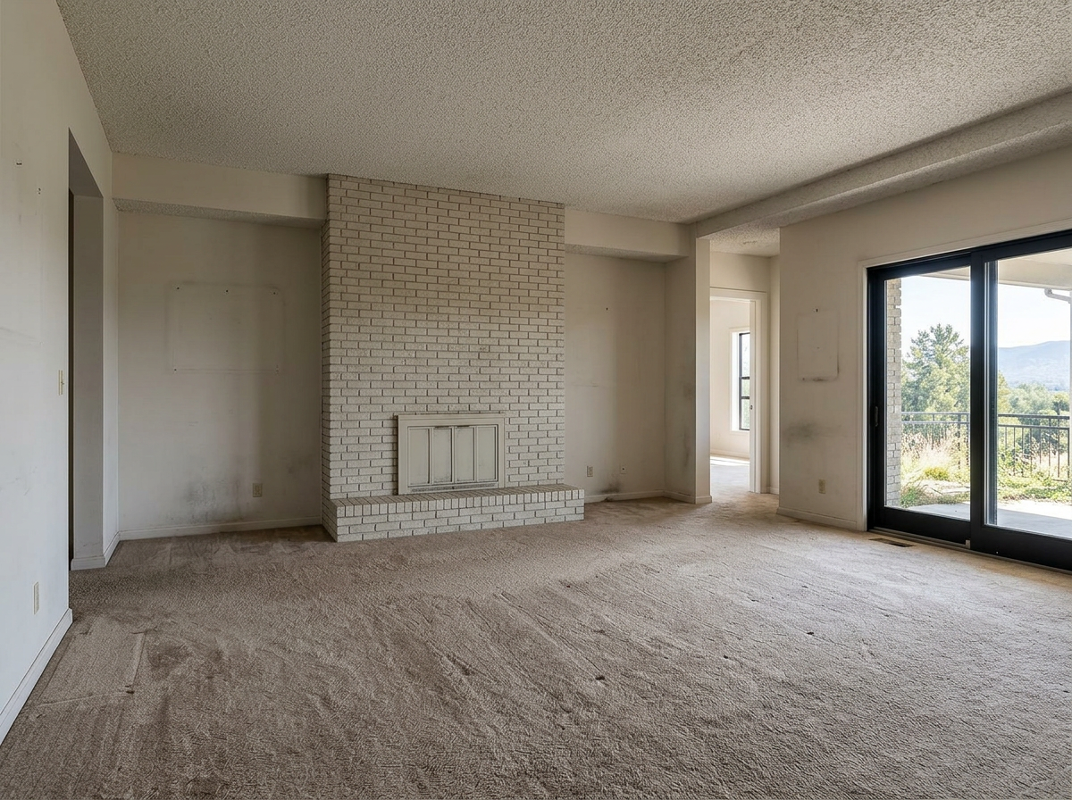 Before: Stone Fireplace Living Room